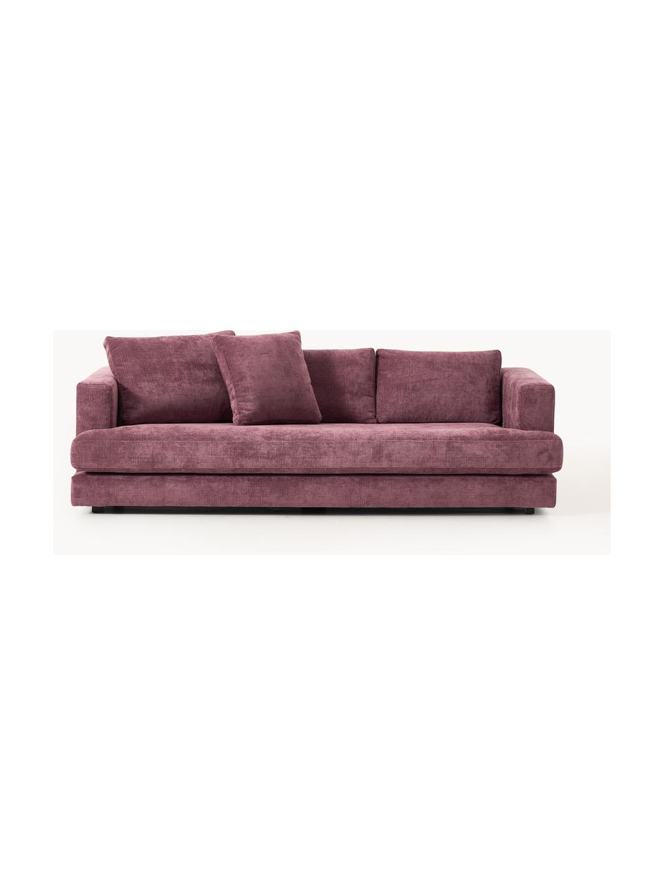 Sofa Tribeca (3-Sitzer), Bezug: 100 % Polyester Der strap, Gestell: Buchenholz, Kiefernholz, , Füße: Kiefernholz Dieses Produk, Webstoff Aubergine, B 228 x T 104 cm