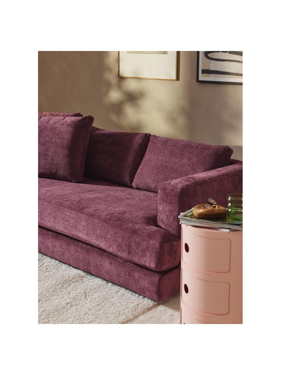 Sofa Tribeca (3-Sitzer), Bezug: 100 % Polyester Der strap, Gestell: Buchenholz, Kiefernholz, , Webstoff Aubergine, B 228 x T 104 cm