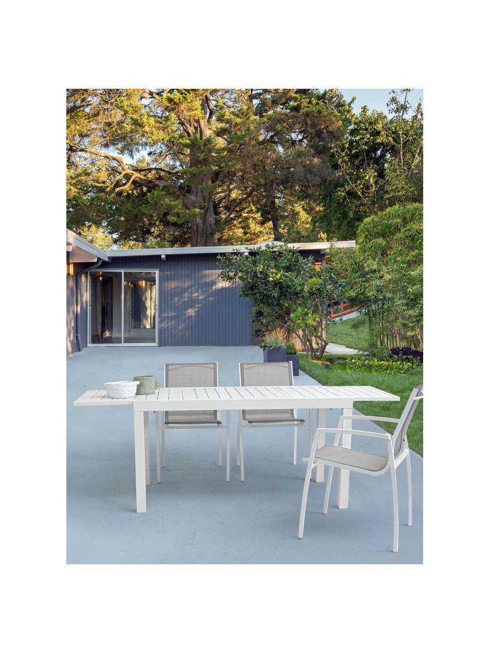 Tavolo allungabile da giardino bianco Hilde, in diverse dimensioni, Bianco, Larg. 160 a 240 x Prof. 90 cm