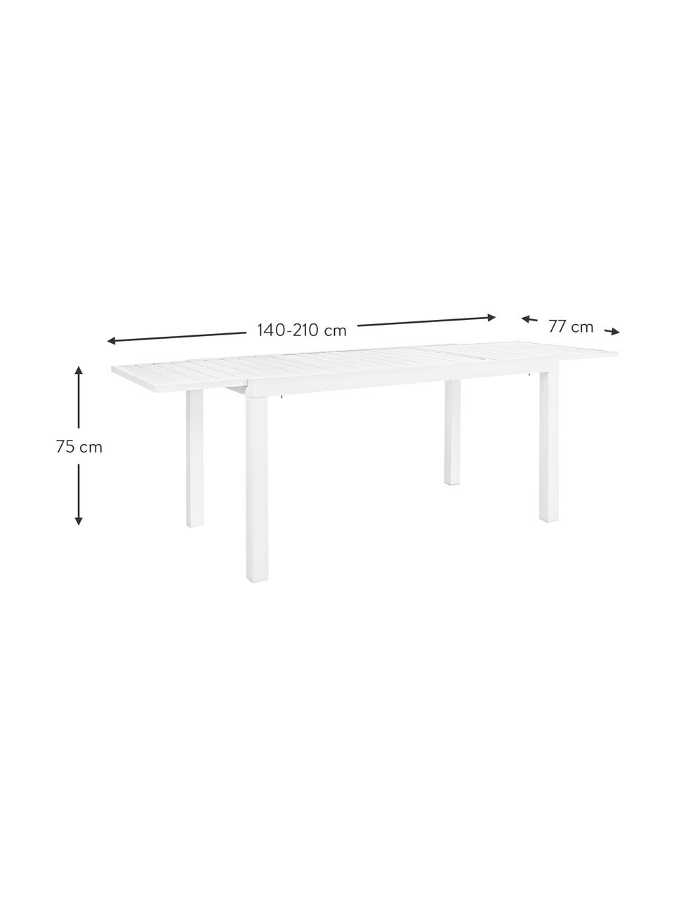 Tavolo allungabile da giardino bianco Hilde, in diverse dimensioni, Bianco, Larg. 160 a 240 x Prof. 90 cm