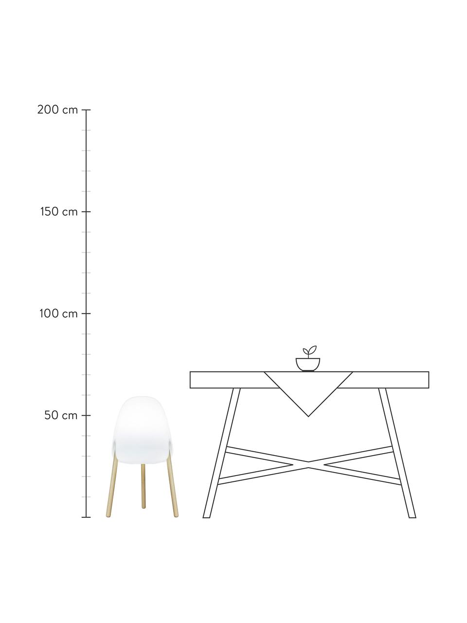 Solarna lampa zewnętrzna z funkcją przyciemniania i pilotem Rocket, Biały, drewno bukowe, Ø 38 x W 70 cm