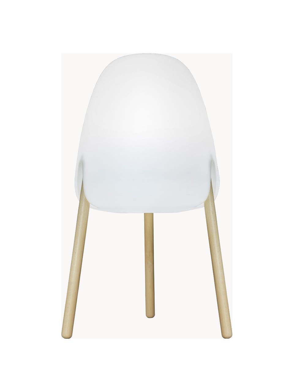 Lampada solare dimmerabile da giardino con telecomando Rocket, Paralume: polietilene, Bianco, legno di faggio, Ø 38 x Alt. 70 cm