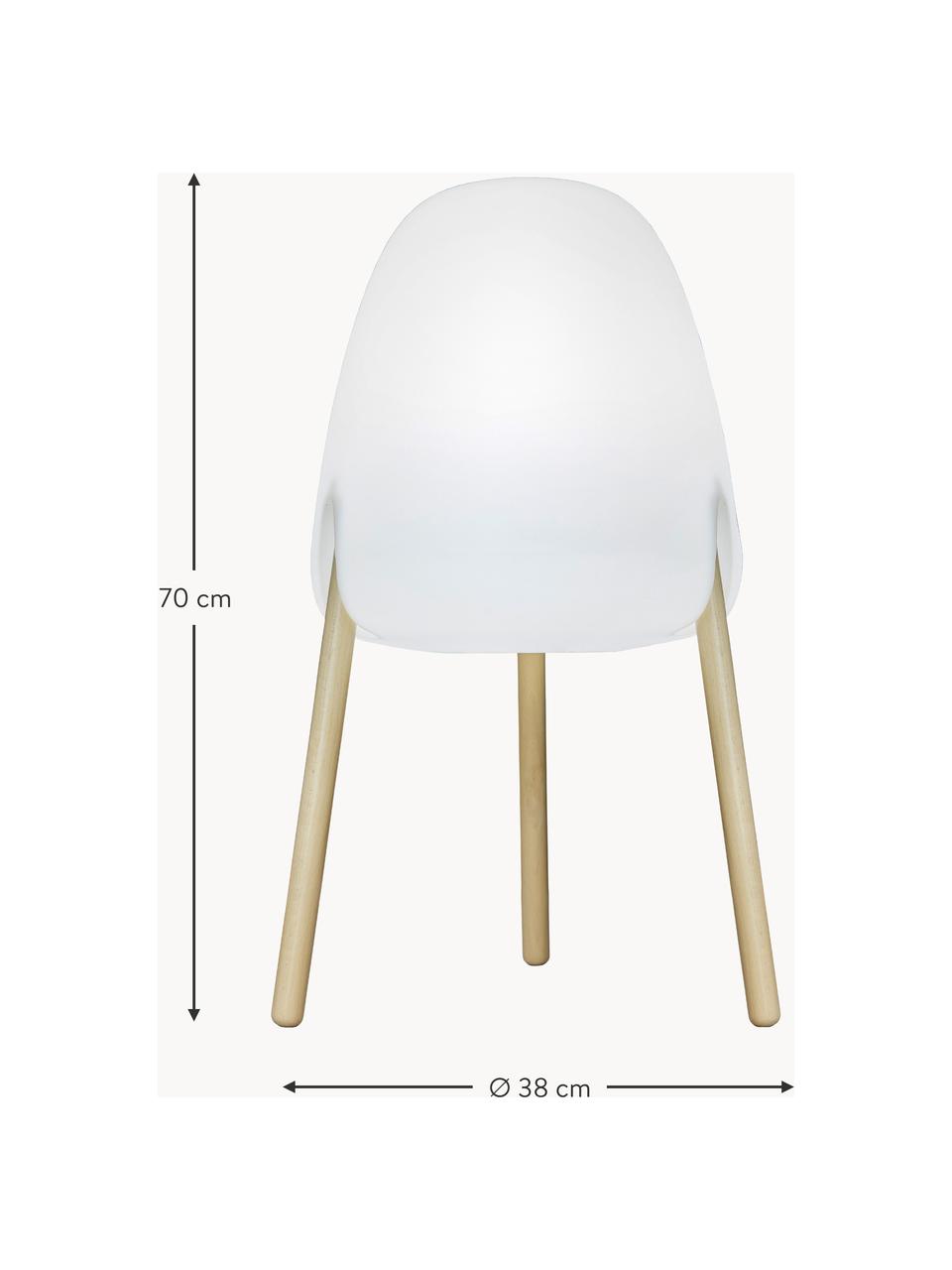 Lampada solare dimmerabile da giardino con telecomando Rocket, Paralume: polietilene, Bianco, legno di faggio, Ø 38 x Alt. 70 cm