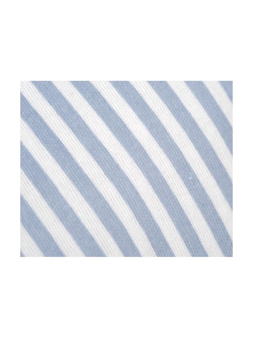 Flanell-Wendebettwäsche Dora, gestreift, Webart: Flanell Flanell ist ein k, Weiß, Hellblau, 135 x 200 cm + 1 Kissen 80 x 80 cm