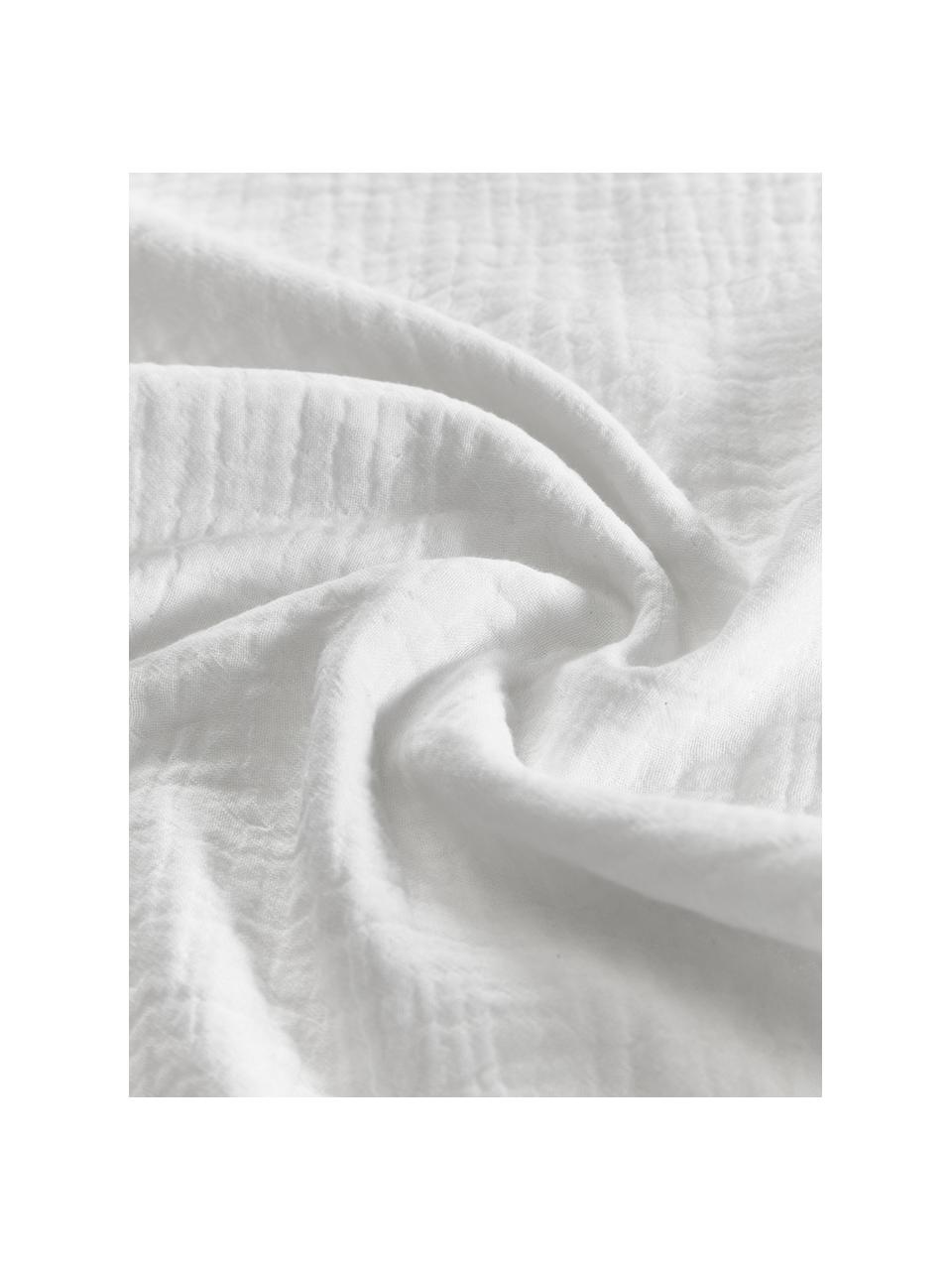 Mušelínové bavlněné povlečení Odile, Bílá, 200 x 200 cm + 2 polštáře 80 x 80 cm