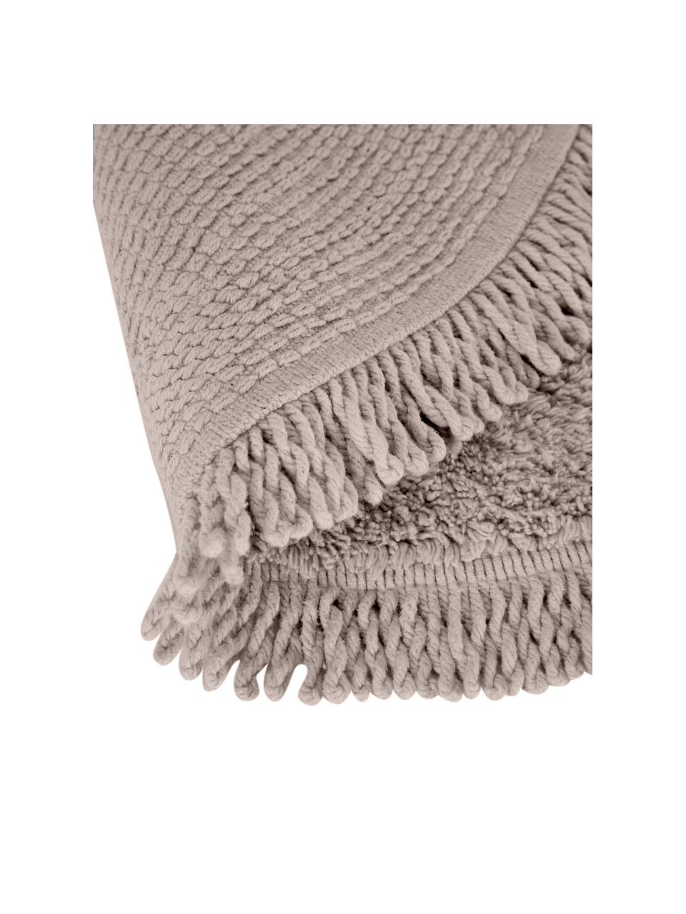 Okrągły dywanik łazienkowy z bawełny Loose, 100% bawełna, Beżowy, Ø 70 cm