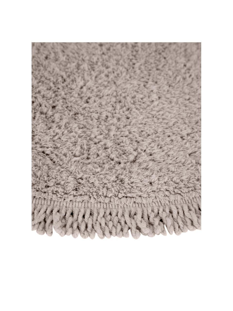 Tappeto bagno rotondo in cotone Loose, 100% cotone, Beige, Ø 70 cm