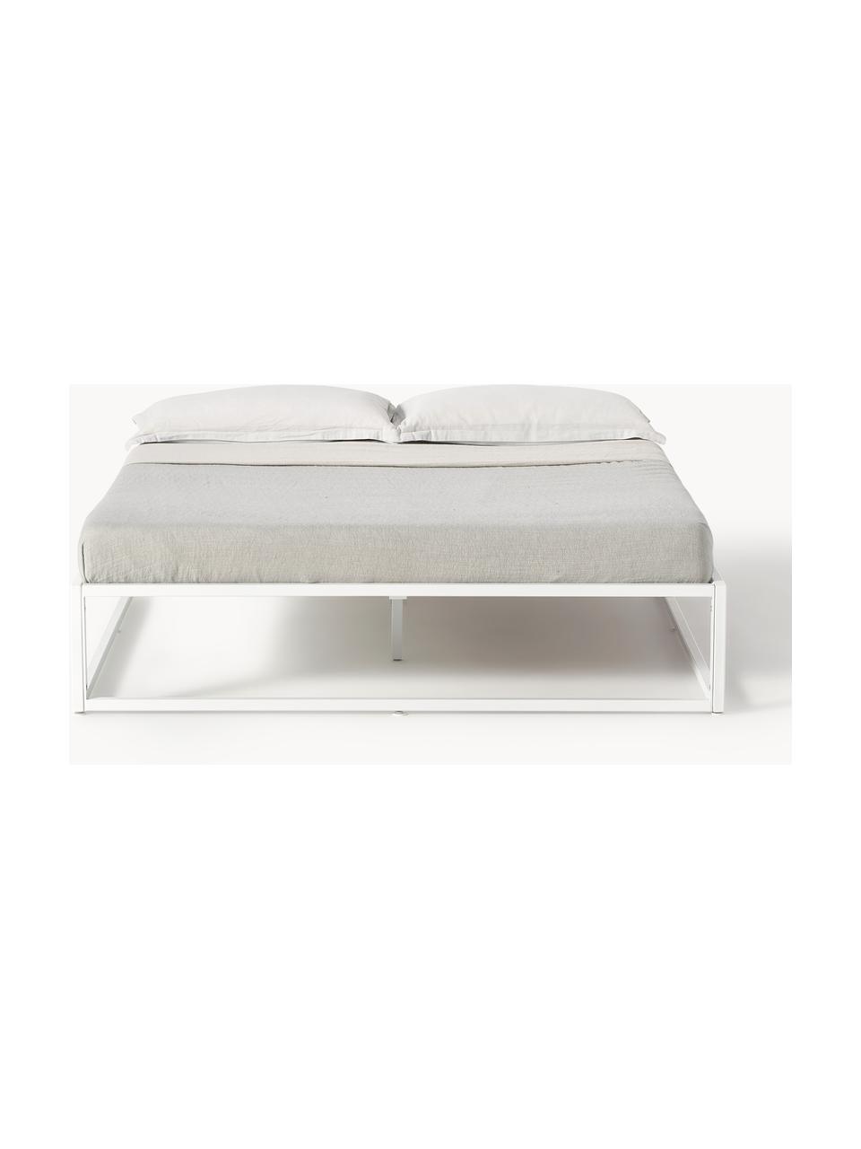 Letto in metallo Neptun, Metallo verniciato a polvere, Bianco, Larg. 180 x Lung. 200 cm