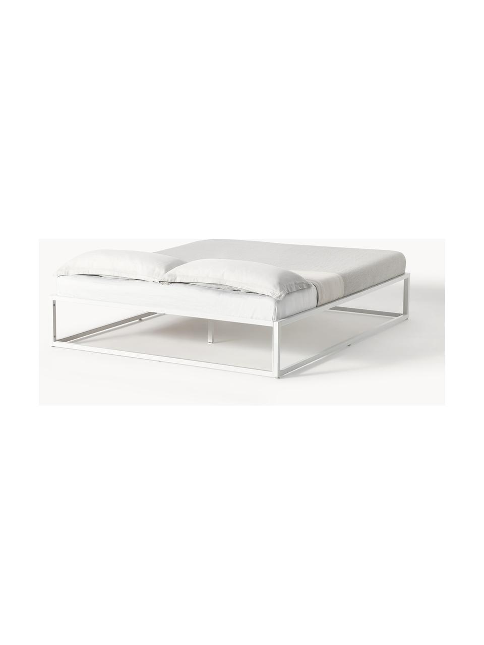 Cama de metal Neptun, Metal con pintura en polvo, Blanco, Cama 180/200 cm (260 x 220 cm)