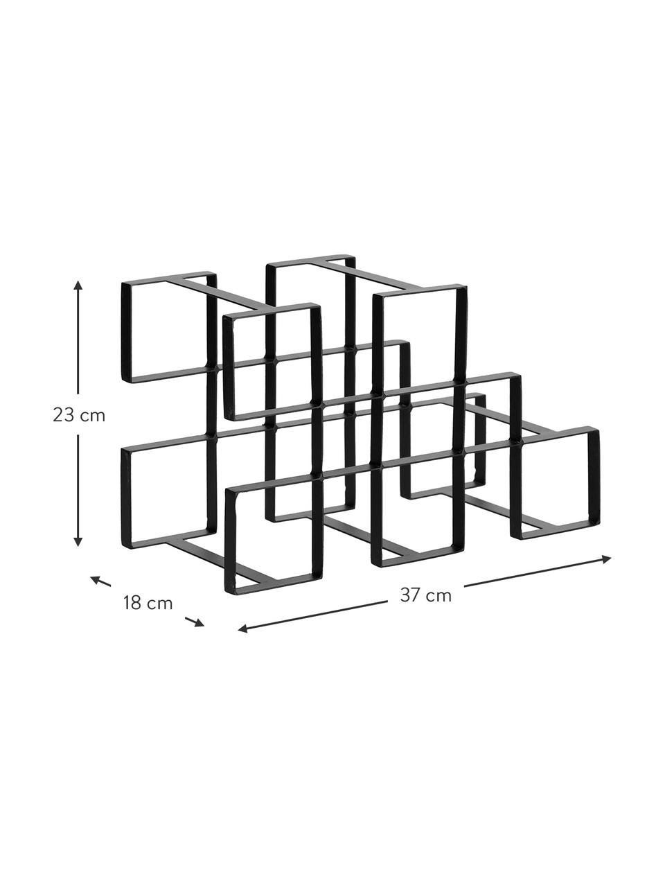 Stojak na 5 win Edur, Metal powlekany, Czarny, S 37 x W 23 cm