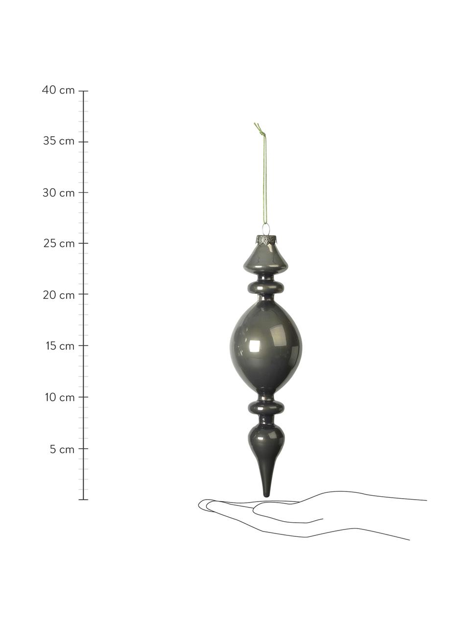 Kerstboomhangersset Irren, 3-delig, Donkergroen, Ø 6 x H 26 cm