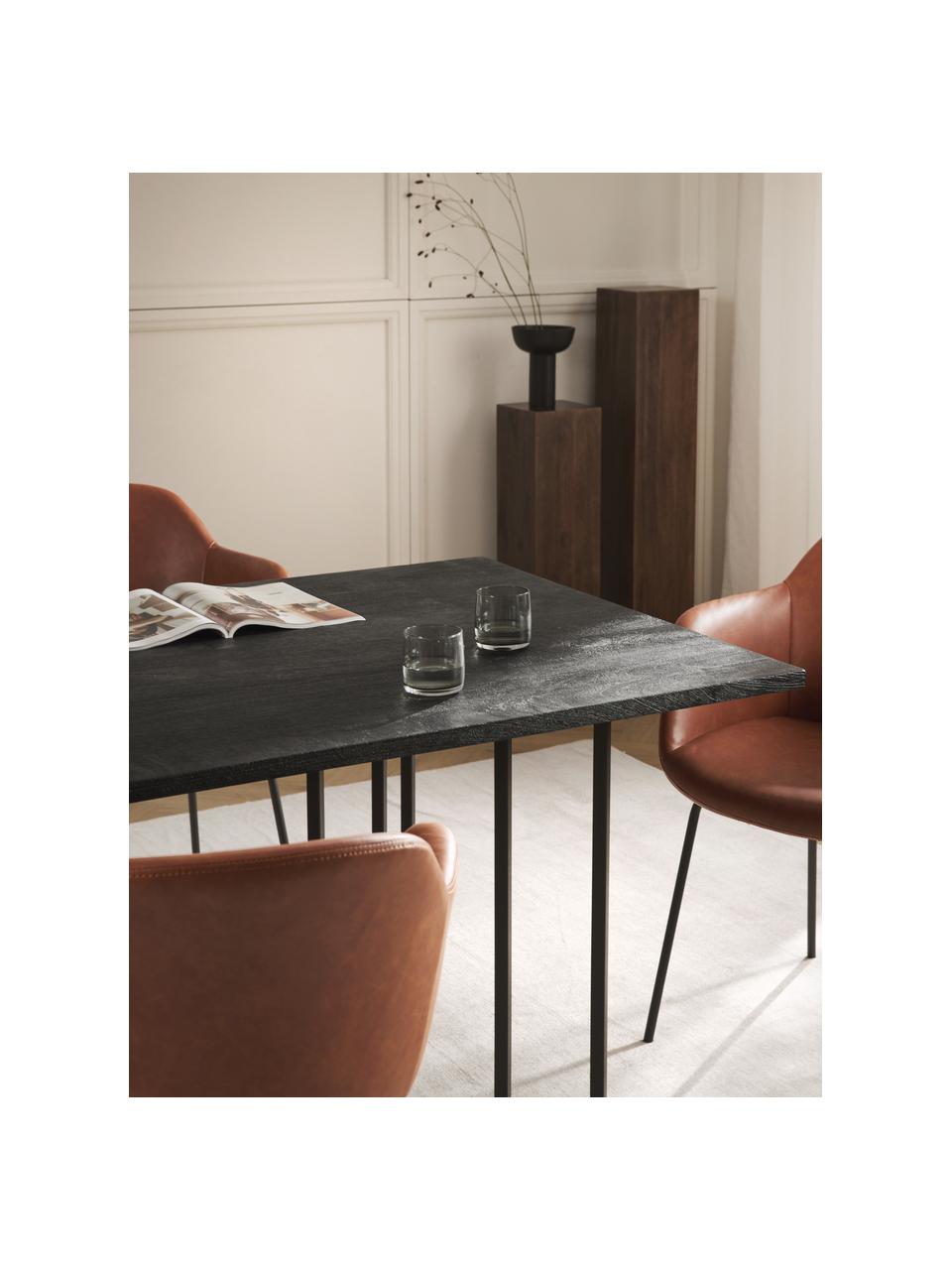 Jedálenský stôl z mangového dreva Luca, Mangové drevo, čierne lakované, čierna, Š 200 x H 100 cm