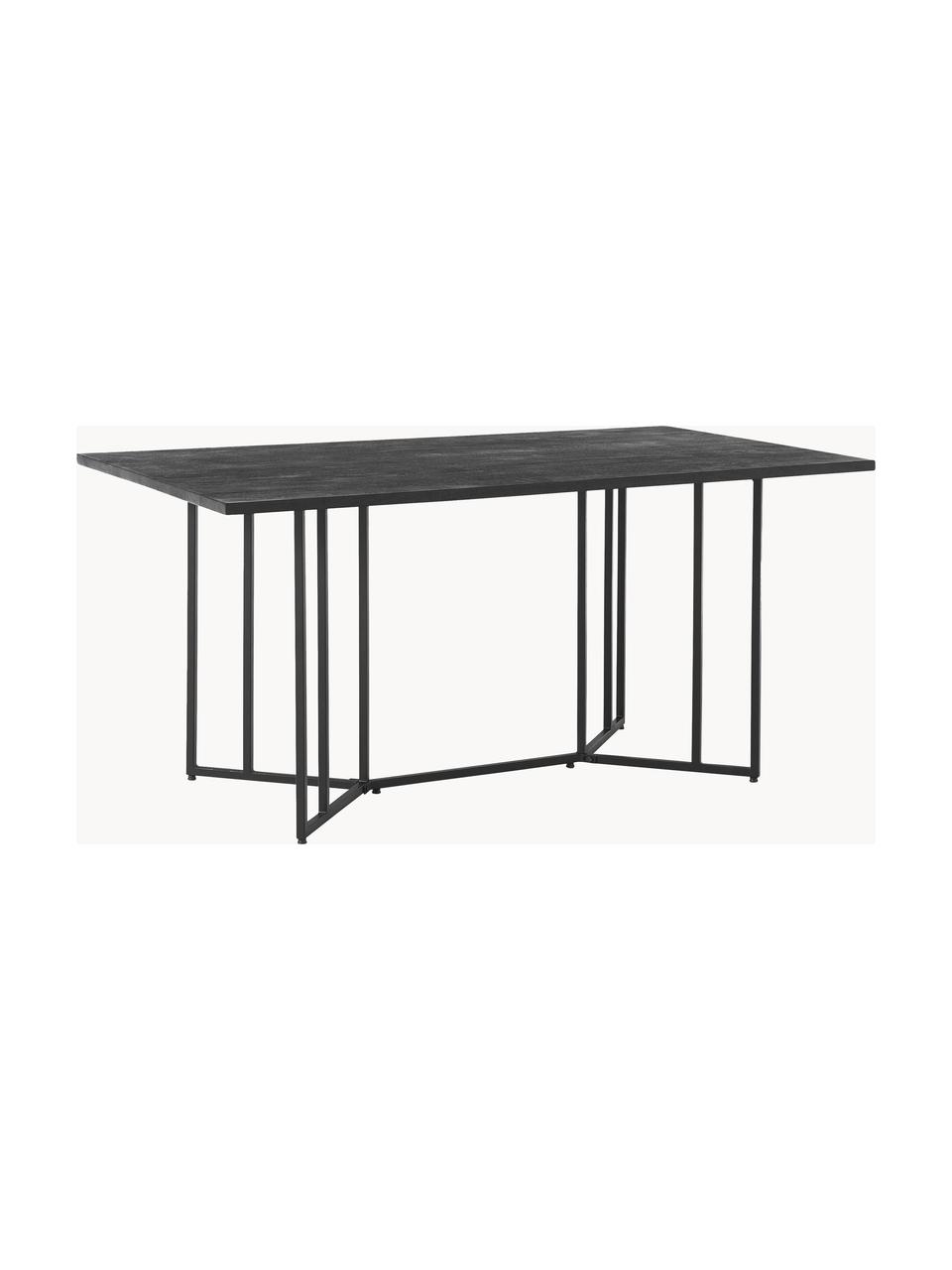 Mesa de comedor de madera de mango Luca, diferentes tamaños, Tablero: madera de mango, Estructura: metal, plástico, Madera de mango negro pintado, negro, An 200 x F 100 cm