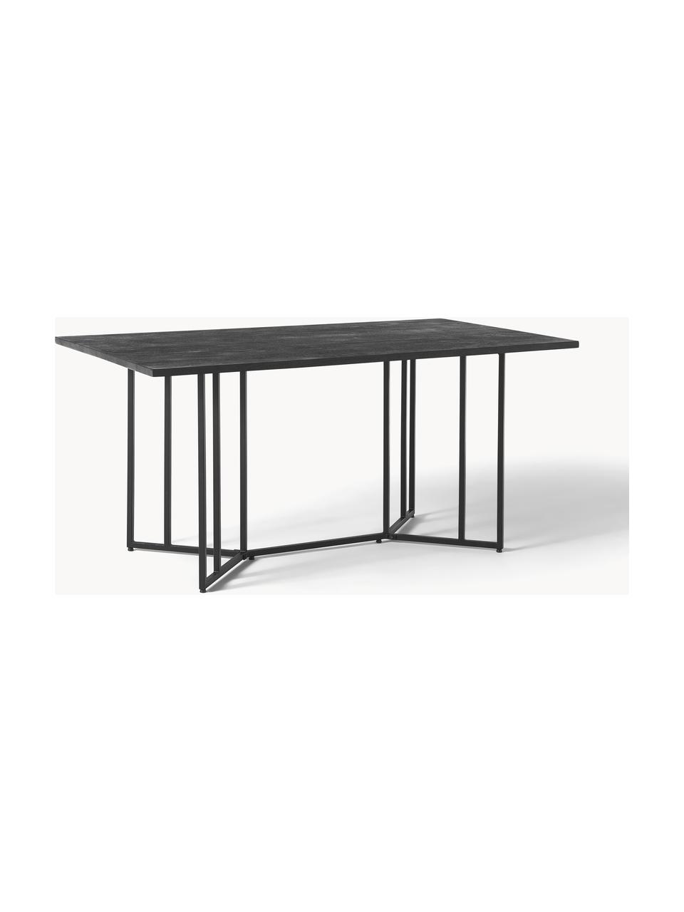 Mesa de comedor de madera de mango Luca, tamaños diferentes, Tablero: madera de mango, Estructura: metal, plástico, Madera de mango pintado, negro, An 160 x F 90 cm