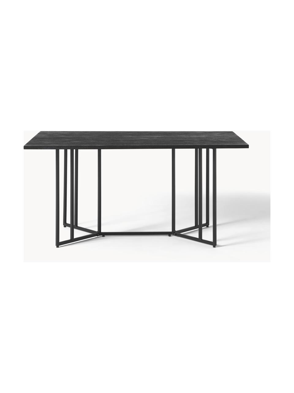 Mesa de comedor de madera de mango Luca, tamaños diferentes, Tablero: madera de mango, Estructura: metal, plástico, Madera de mango pintado, negro, An 160 x F 90 cm