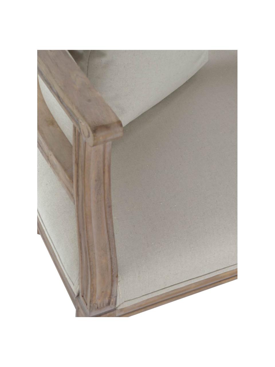 Sofá de lino Garbanzo (2 plazas), Tapizado: lino, Estructura: madera de caucho, Beige, An 122 x F 69 cm
