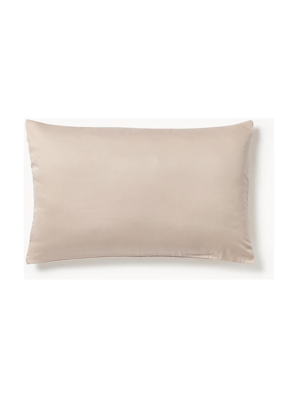 Federa in raso di cotone Comfort, Beige, Larg. 50 x Lung. 80 cm