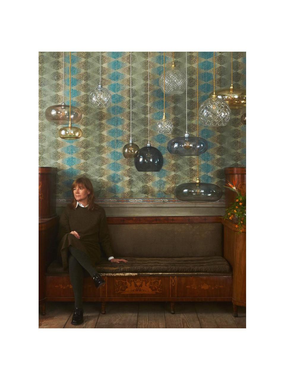 Kleine Pendelleuchte Horizon, mundgeblasen, Lampenschirm: Glas, mundgeblasen, Grün, Ø 29 x H 18 cm