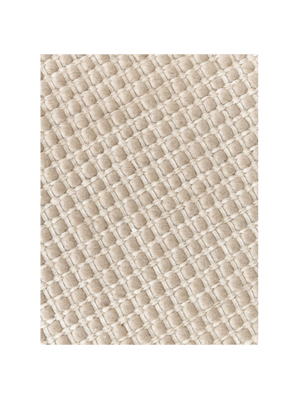 Tapis de couloir en laine tissé main Amaro, Beige clair, larg. 80 x long. 250 cm