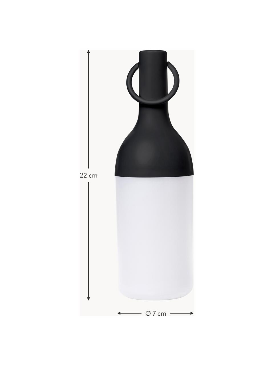 Mobiele LED outdoor tafellamp Elo, dimbaar, 2 stuks, Zwart, wit, Ø 7 x H 22 cm