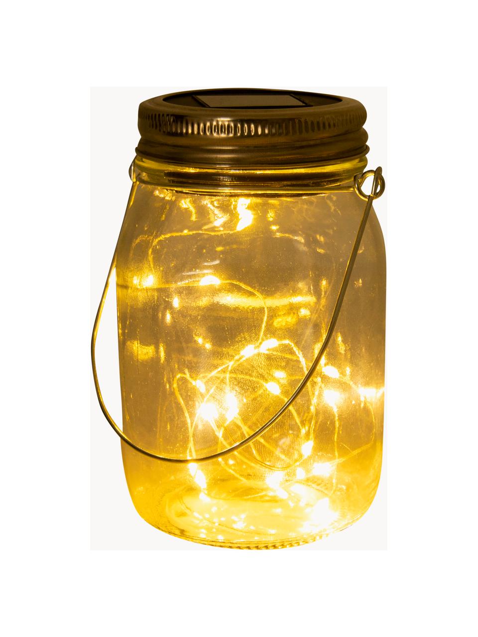 Sonnengläser Nanay, 3 Stück, Lampenschirm: Glas, Deckel: Kunststoff, Griff: Metall, Silberfarben, Transparent, Ø 8 x H 13 cm