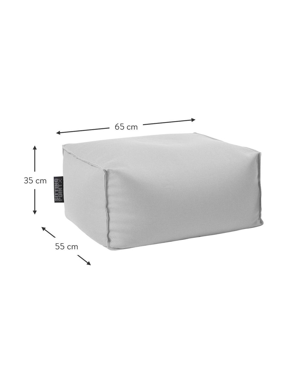 Outdoor vloerkussen Korfu, Bekleding: 100% polypropyleen, teflo, Lichtgrijs, B 65 x H 35 cm