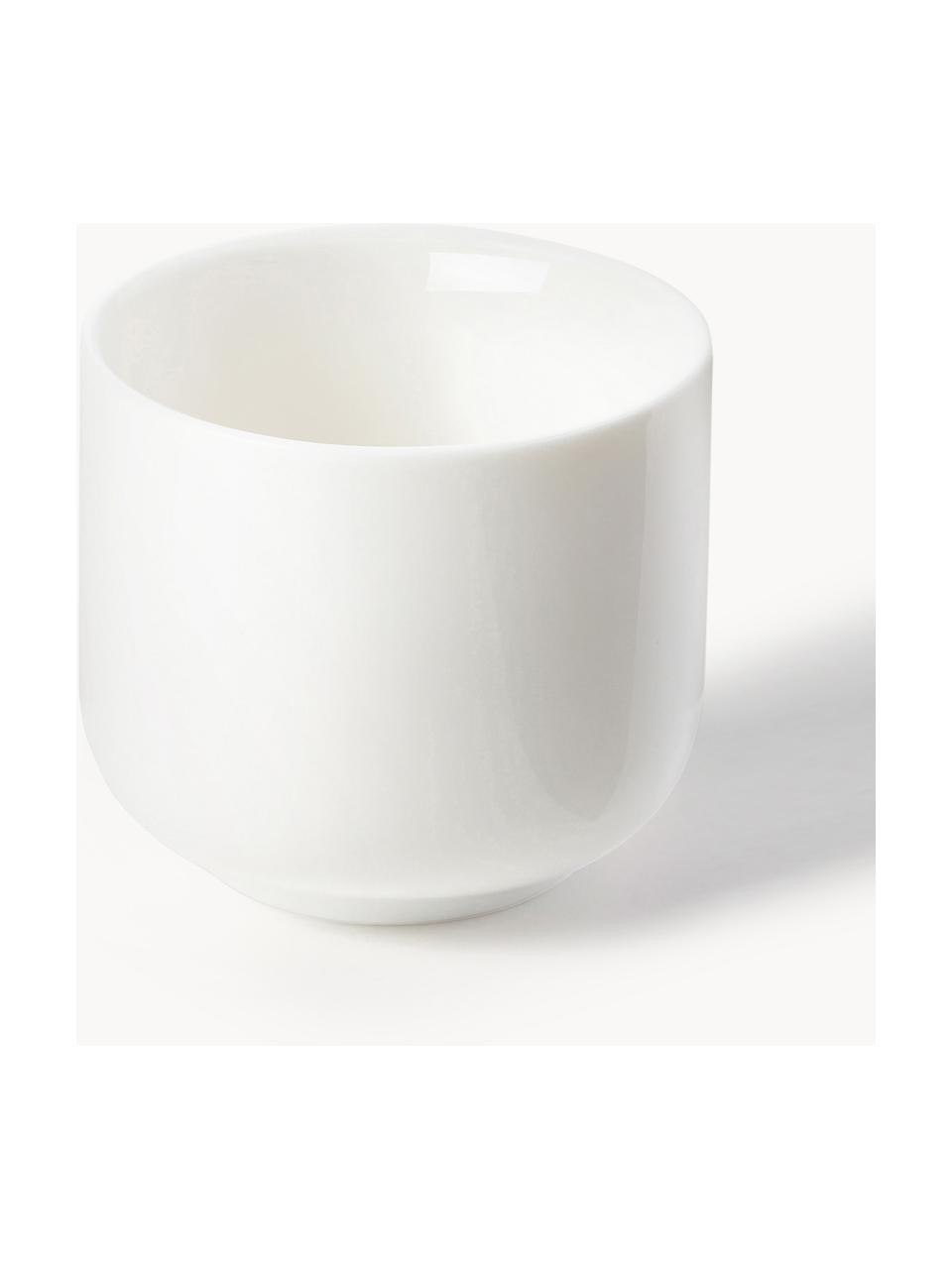 Soportes de huevo de porcelana Nessa, 4 uds., Porcelana dura de alta calidad, esmaltada, Blanco Off White brillante, Ø 5 x Al 5 cm