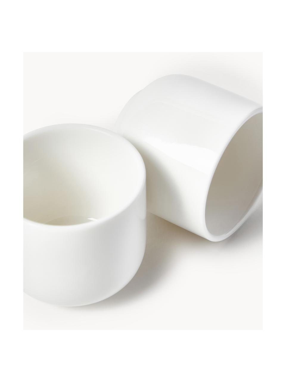 Soportes de huevo de porcelana Nessa, 4 uds., Porcelana dura de alta calidad, esmaltada, Blanco Off White brillante, Ø 5 x Al 5 cm