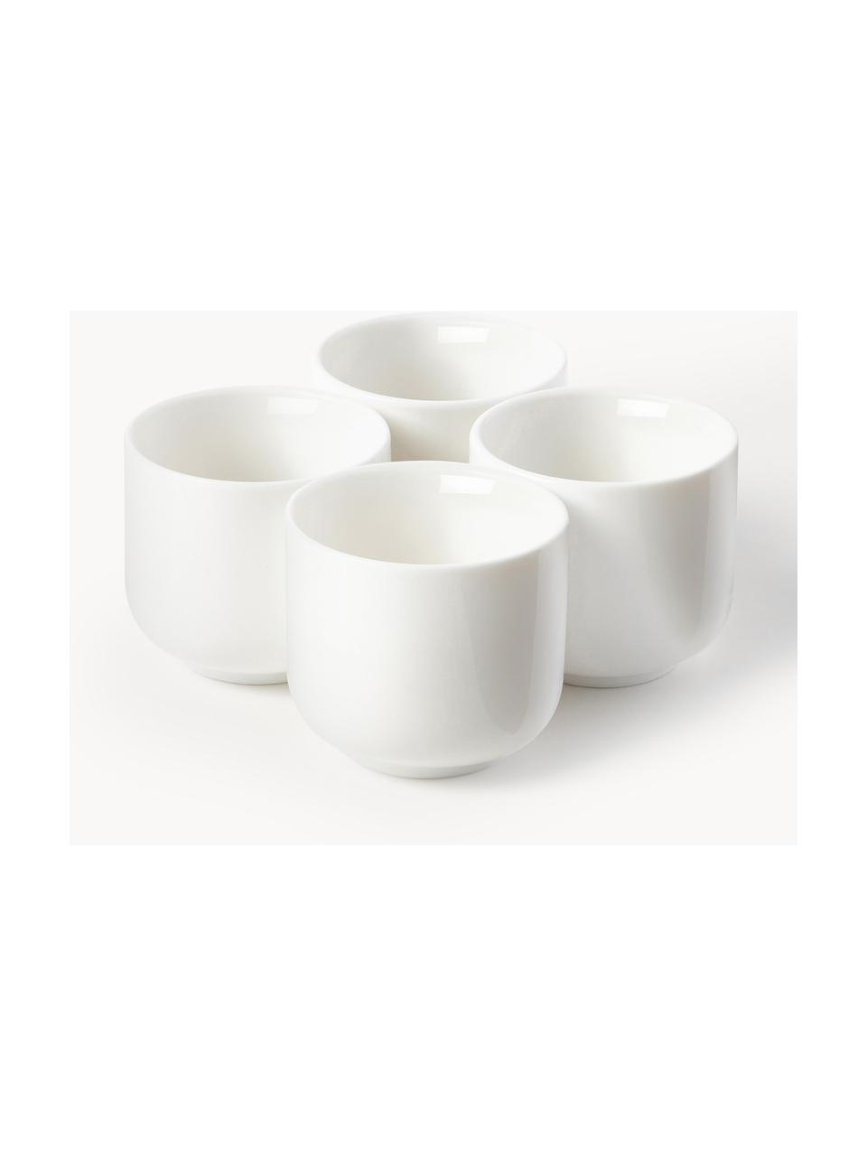 Porcelánové stojany na vajíčka Nessa, 4 ks, Vysokokvalitný porcelán, glazúrovaný, Lomená biela, lesklá, Ø 5 x V 5 cm