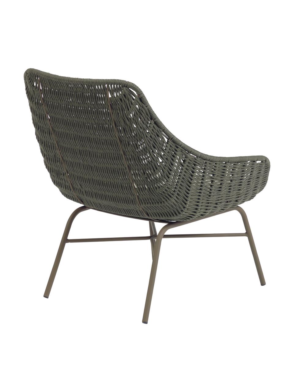 Poltroncina da giardino Abeli, Struttura: metallo zincato e vernici, Rivestimento: tessuto, Verde scuro, Larg. 68 x Prof. 67 cm
