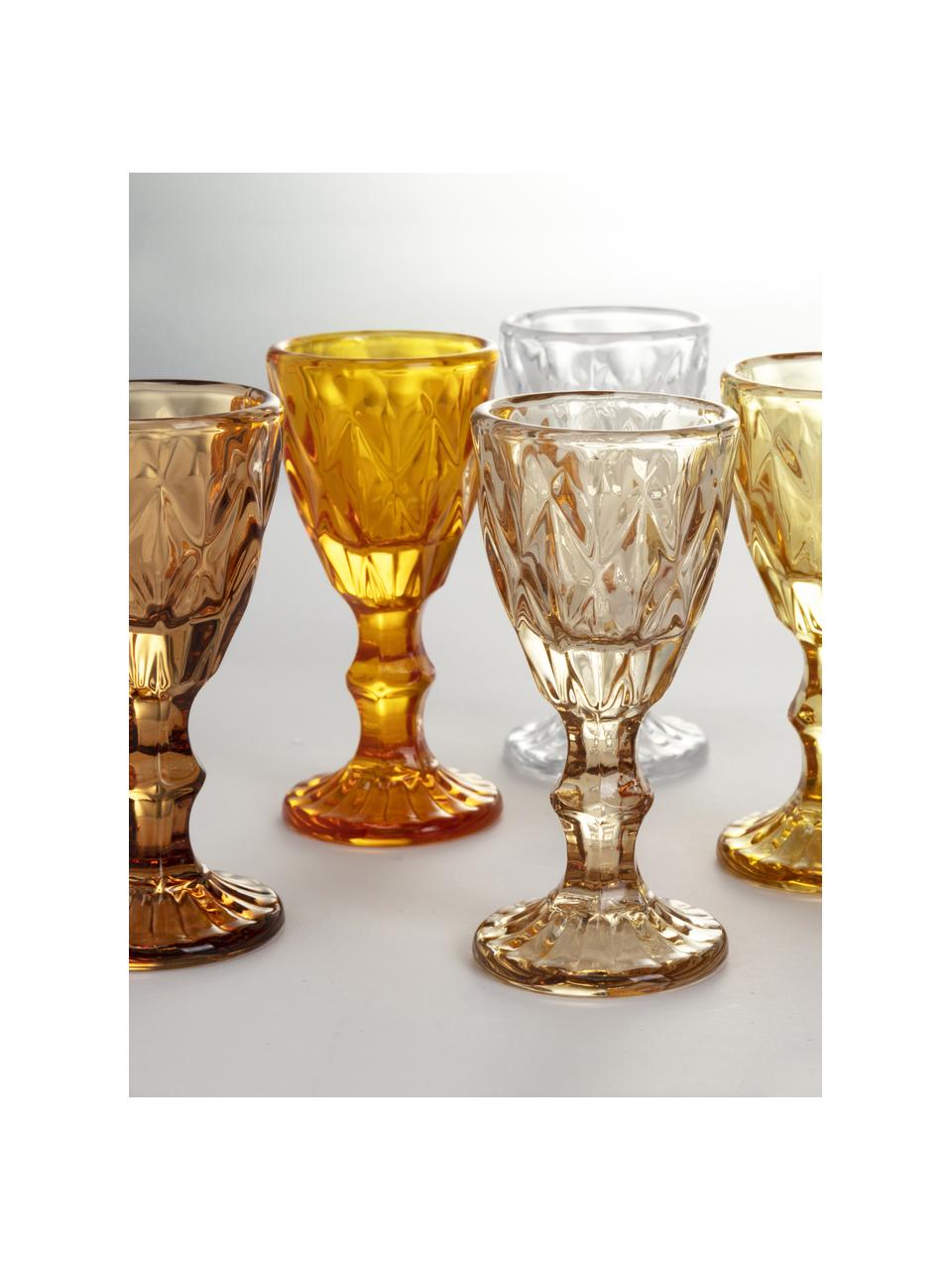 Verre à liqueur Shades, 6 élém., Verre, Tons jaunes, Ø 5 x haut. 11 cm