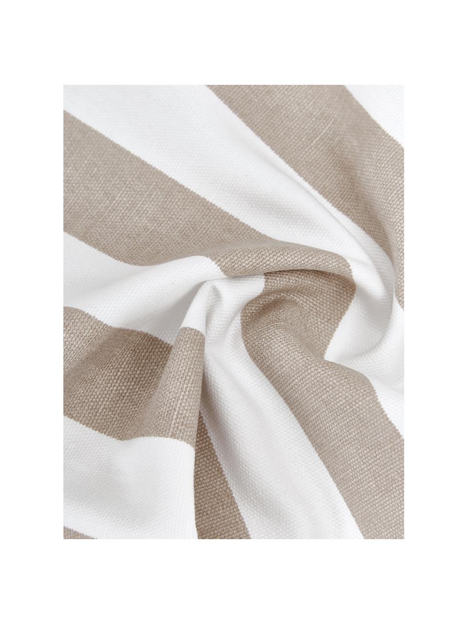 Funda de cojín a rayas Timon, 100% algodón, Gris pardo, blanco, An 30 x L 50 cm