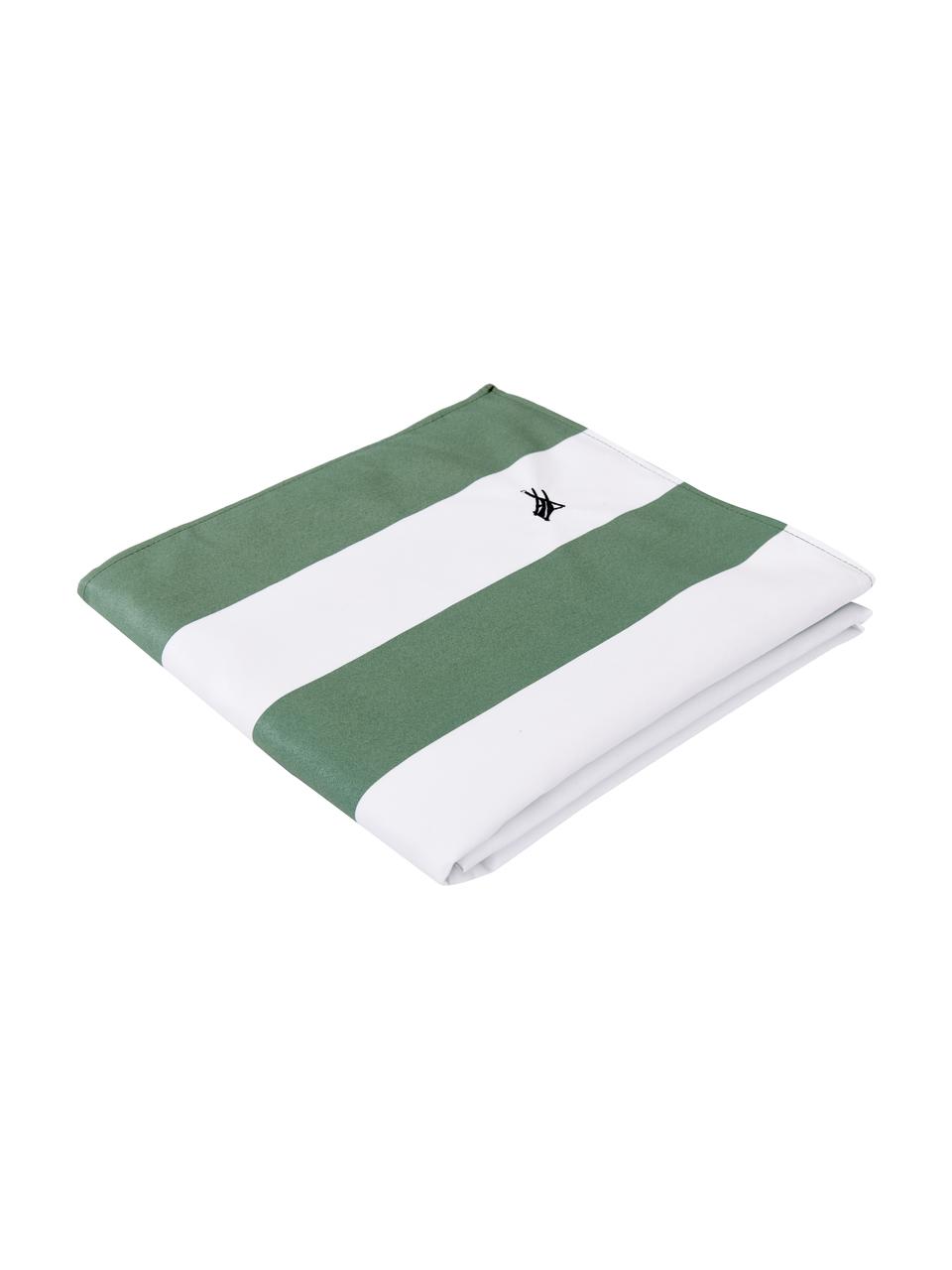 Fouta rayé vert Cabana, Vert, blanc, larg. 90 x long. 200 cm