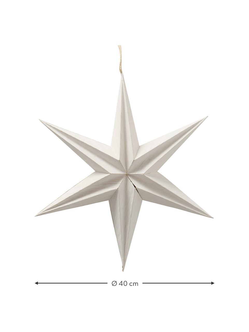 Estrella artesanal para colgar Cassie, Papel reciclado, Off White, Ø 40 x Al 54 cm