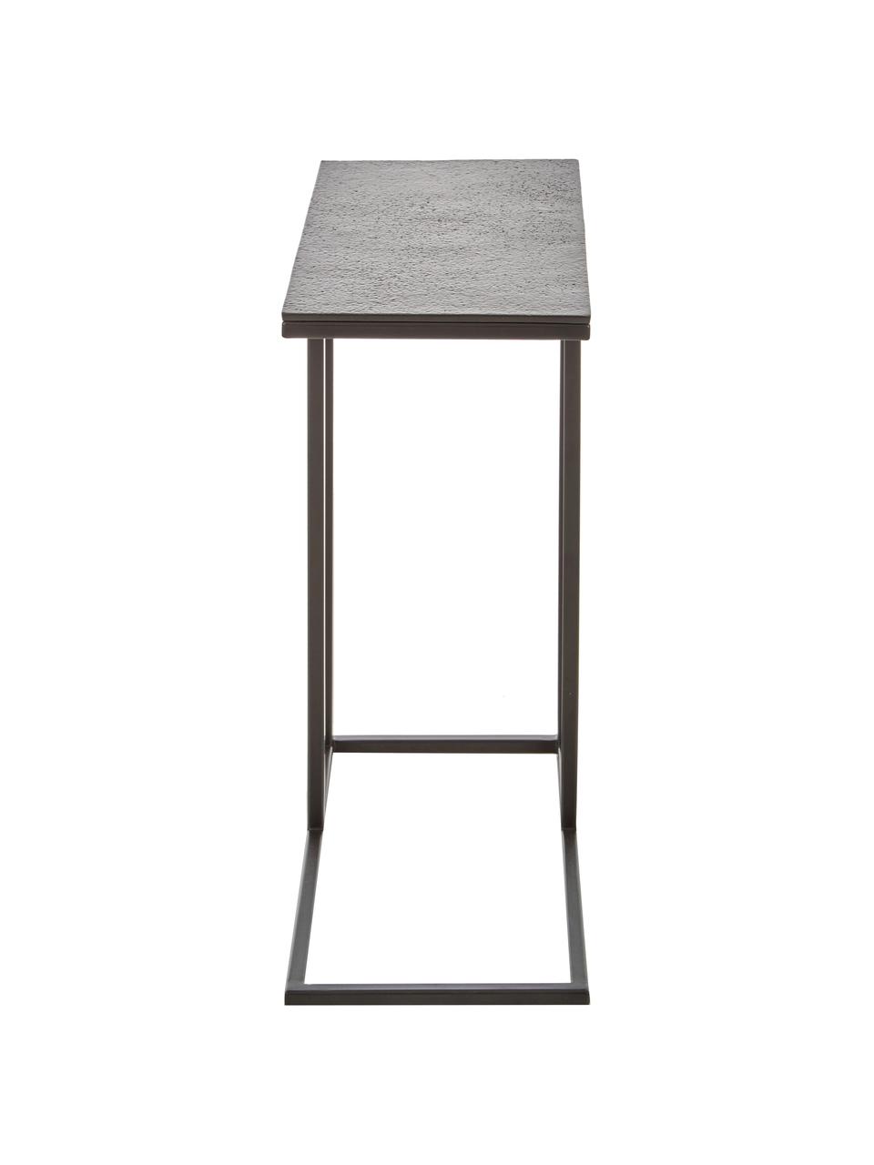 Table d'appoint design industriel Edge, Plateau : noir Structure : noir, mat, larg. 45 x haut. 62 cm