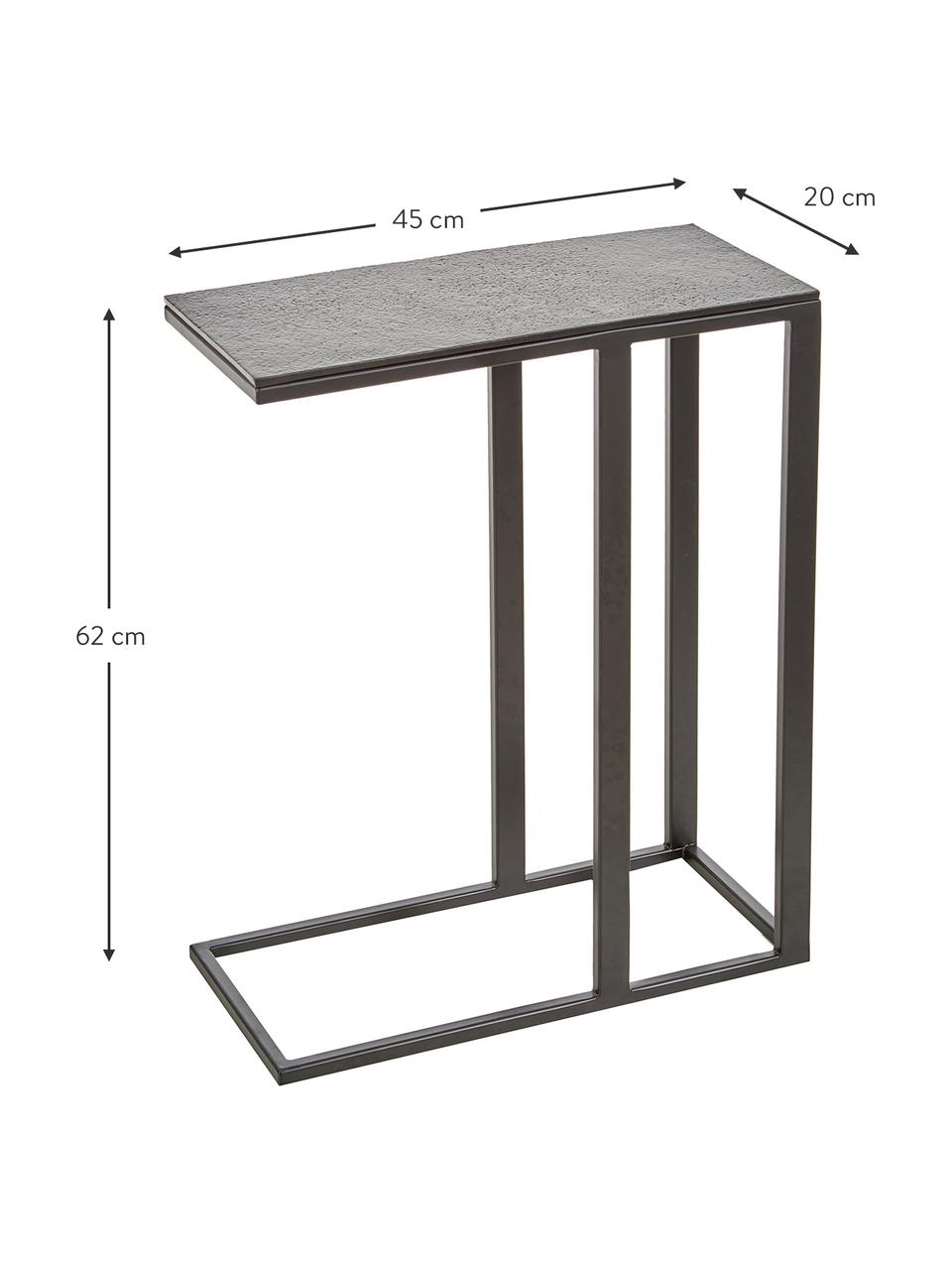 Mesa auxiliar Edge, estilo industrial, Tablero: metal recubierto, Estructura: metal con pintura en polv, Tablero: negro Estructura: negro mate, An 45 x Al 62 cm