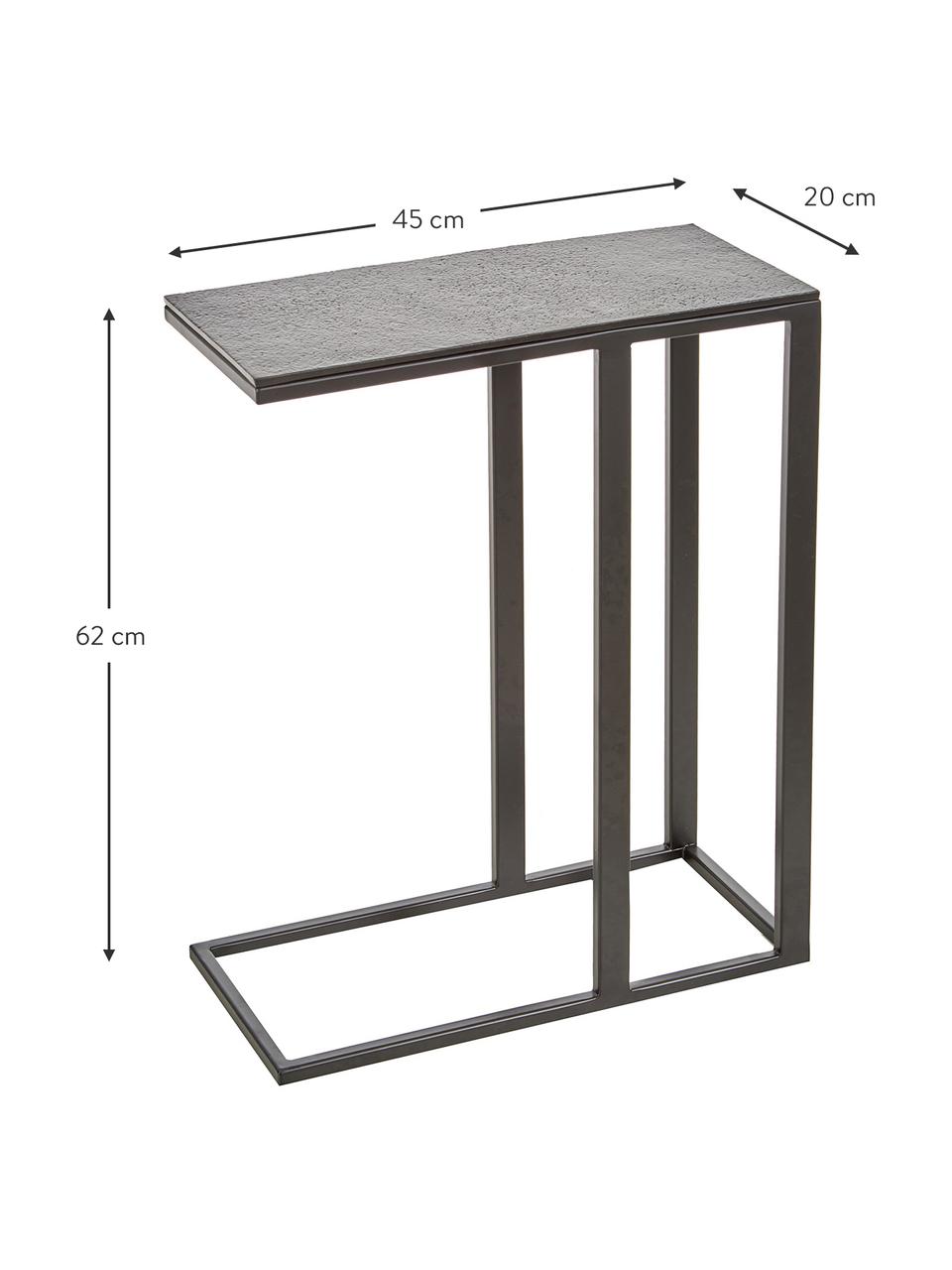 Table d'appoint design industriel Edge, Plateau : noir Structure : noir, mat, larg. 45 x haut. 62 cm