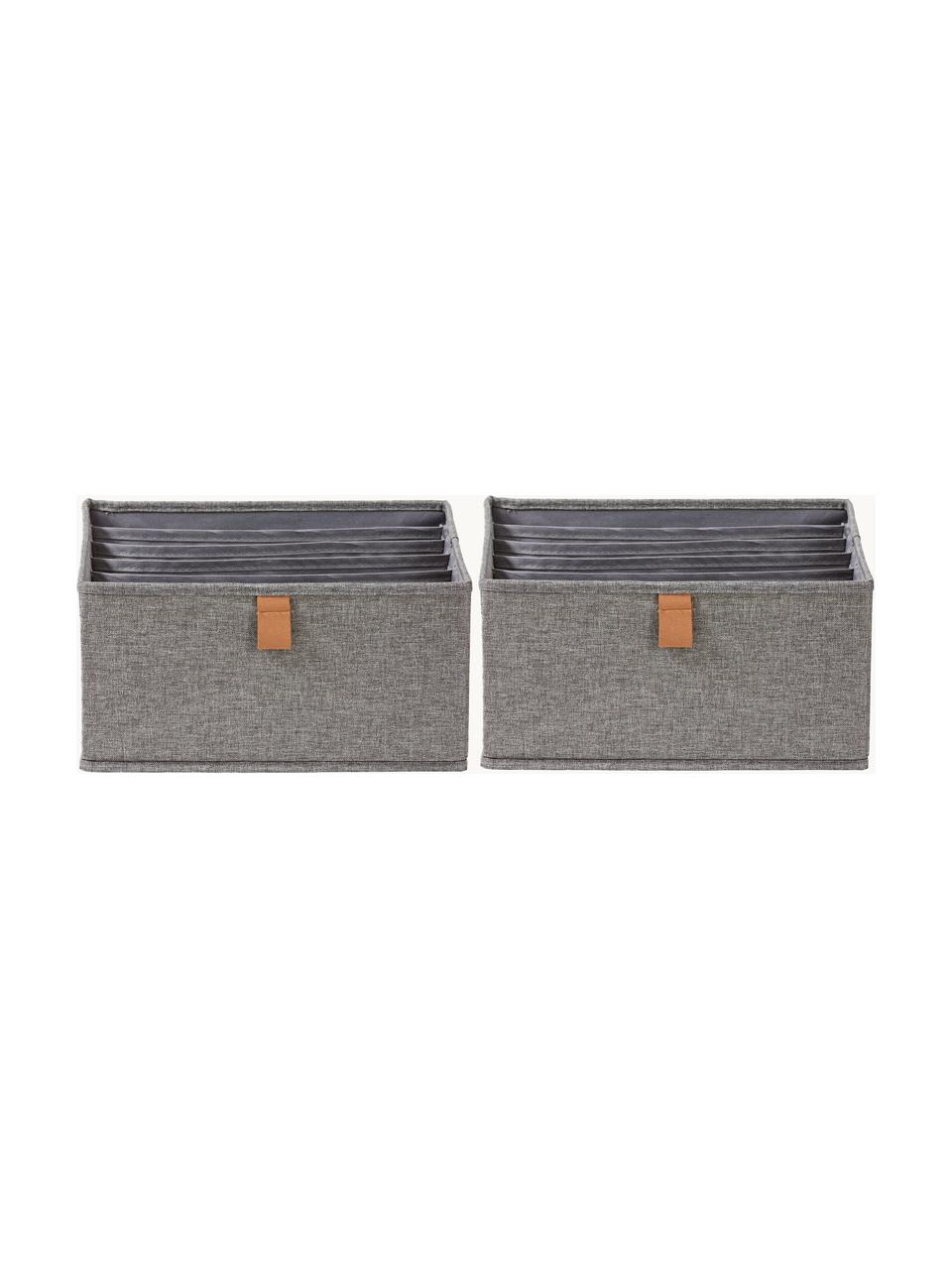 Set 2 scatole Premium, Grigio scuro, marrone, Larg. 30 x Prof. 30 cm