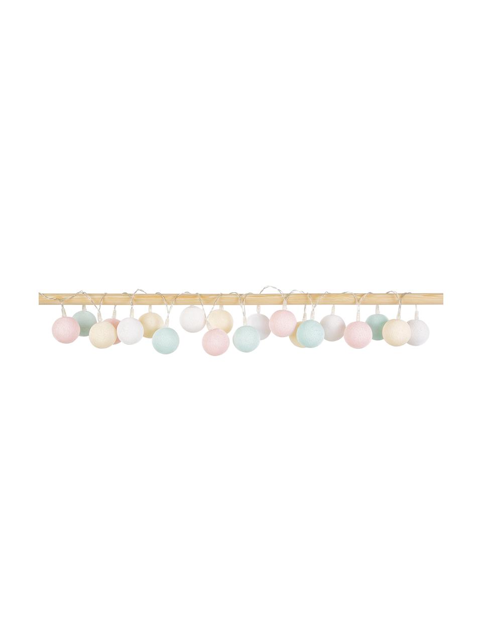 Ghirlanda a LED Colorain, 378 cm, 20 lampioni, Bianco, crema, rosa cipria, azzurro, Lung. 378 cm