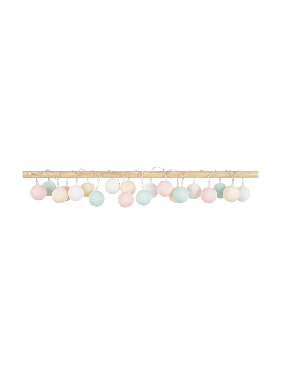 LED lichtslinger Colorain, 378 cm, 20 lampions, Lampions: polyester, WFTO gecertifi, Wit, pasteltinten, L 378 cm