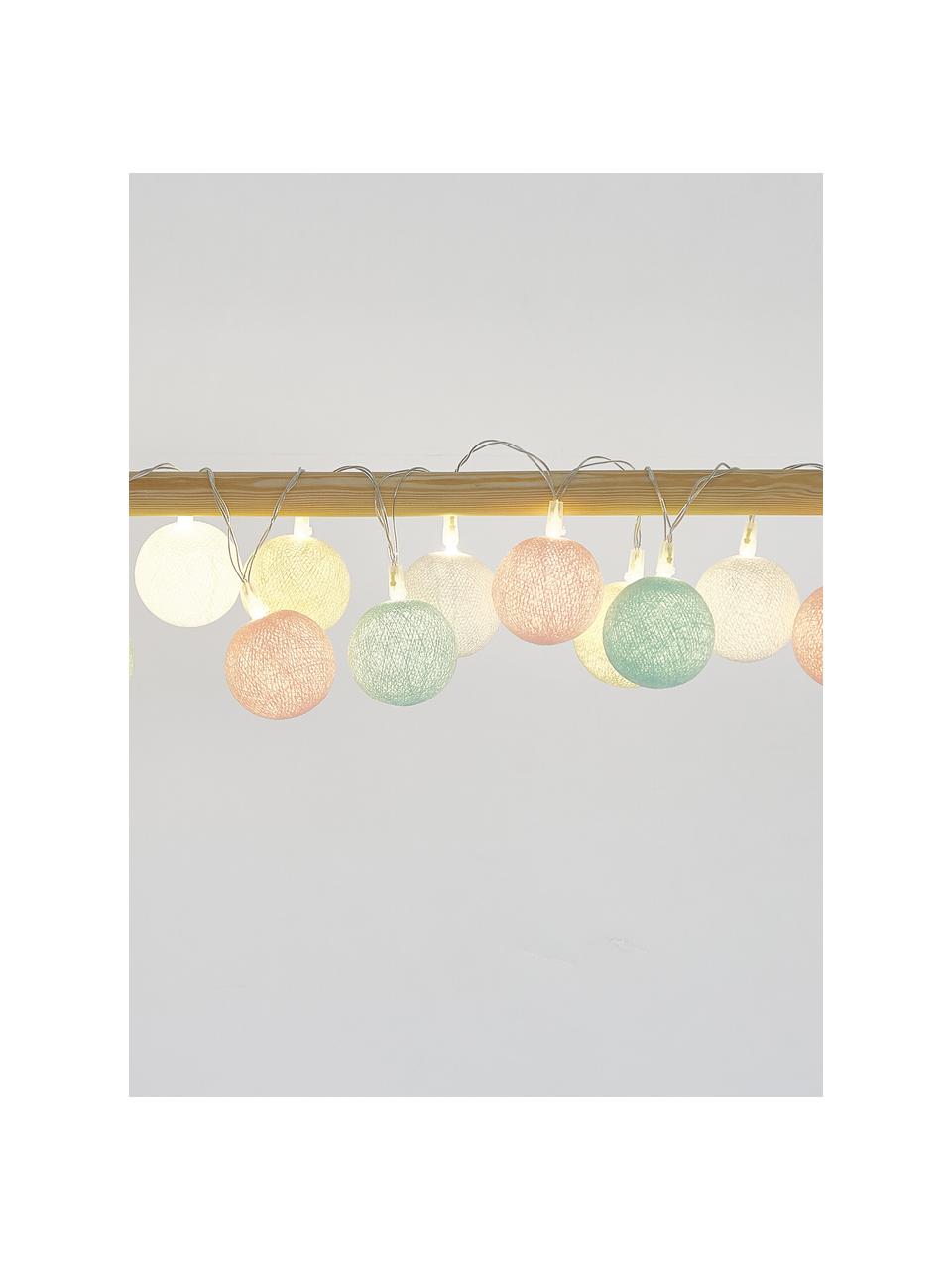 Guirlande lumineuse LED Colorain, 378 cm, 20 lampions, Blanc, tons pastels, long. 378 cm