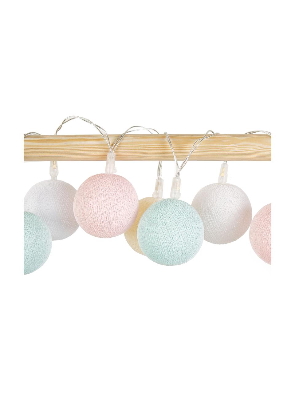 Girlanda świetlna LED Colorain, dł. 378 cm i 20 lampionów, Biały, kremowy, pudrowy różowy, jasny niebieski, D 378 cm