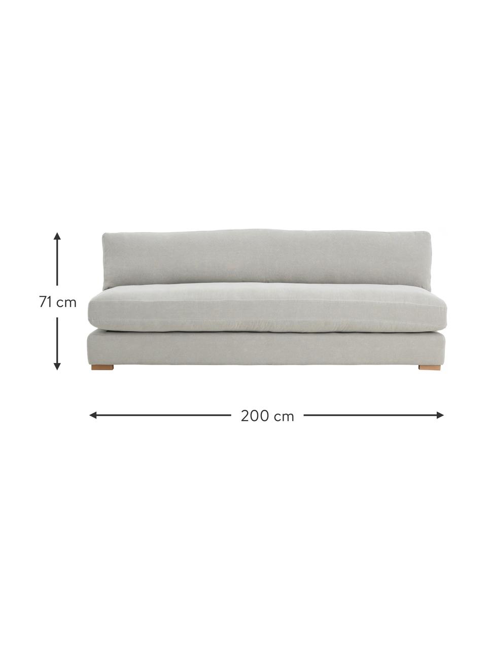 Sofá Vide (3 plazas), Funda: 100% lino, Patas: madera de pino, Lino gris claro, An 200 x F 90 cm