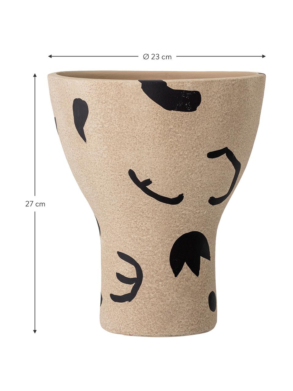 Vase terre cuite Nans, Beige, noir