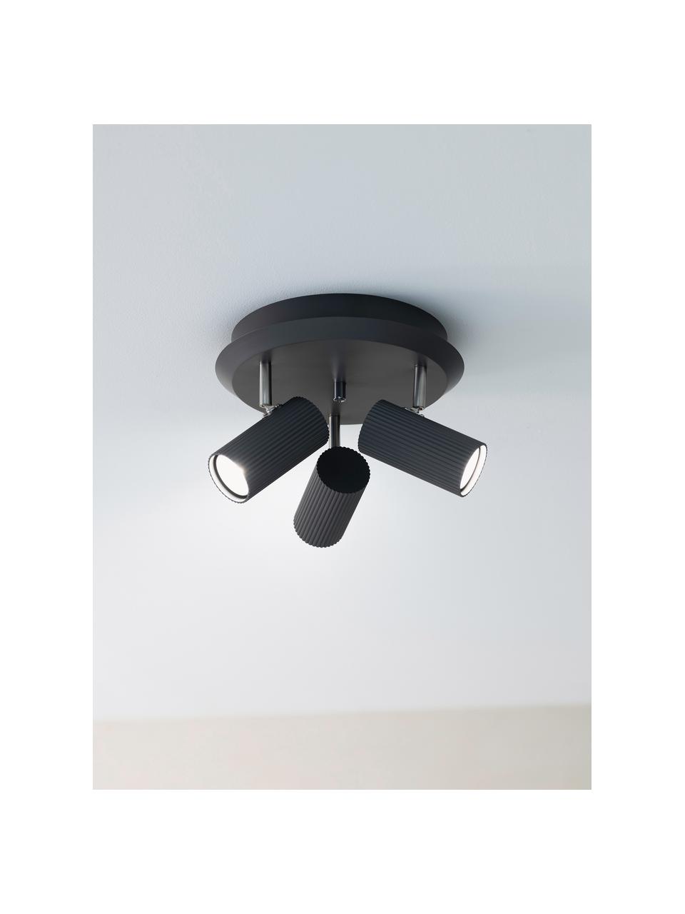 Faretti da soffitto piccoli in metallo Costilla, Metallo rivestito, Grigio scuro, Ø 27 x Alt. 18 cm