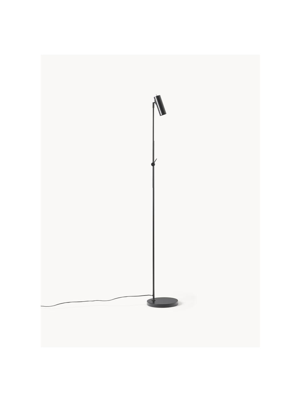 Leeslamp Cassandra, Lampenkap: gepoedercoat metaal, Lampvoet: gepoedercoat metaal, Zwart, H 152 cm