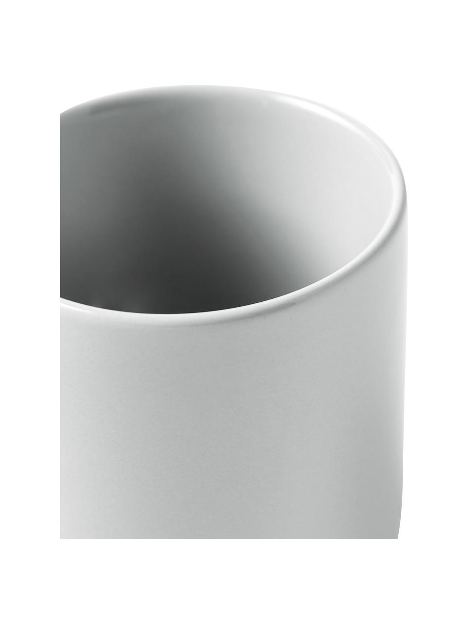Porzellan Kaffeebecher Nessa, 4 Stück, Hochwertiges Hartporzellan, Hellgrau, Ø 8 x H 10 cm