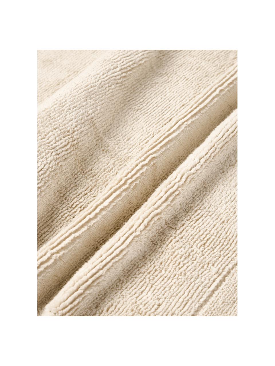 Lot de serviettes de bain avec bordure décorative Luxe, set de tailles variées, Beige clair, 3 éléments (1 serviette invité, 1 serviette de toilette et 1 drap de bain)