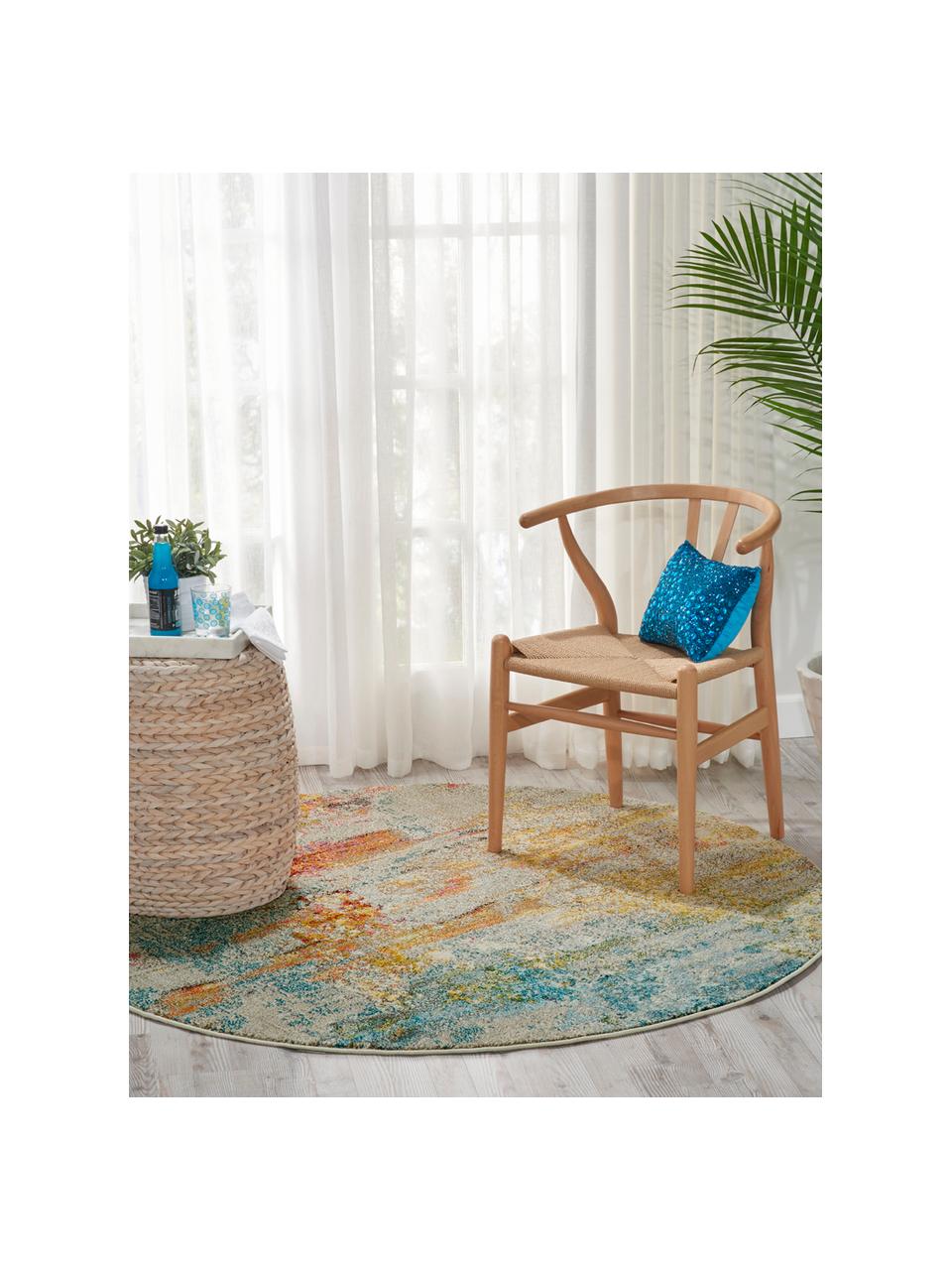 Okrúhly dizajnový koberec s nízkym vlasom Celestial, Svetlobéžová, viac farieb, Ø 240 cm (veľkosť XL)