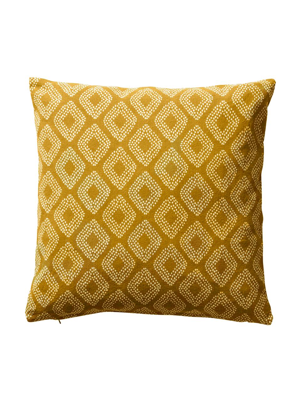 Houssee de coussin 45x45 en coton jaune moutarde Cousin, 3 élém., 100 % coton, Jaune moutarde, blanc, larg. 45 x long. 45 cm